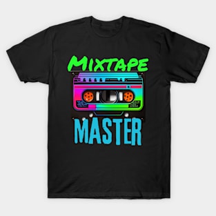 Mixtape Master 80s Retro Neon Cassette Tape T-Shirt